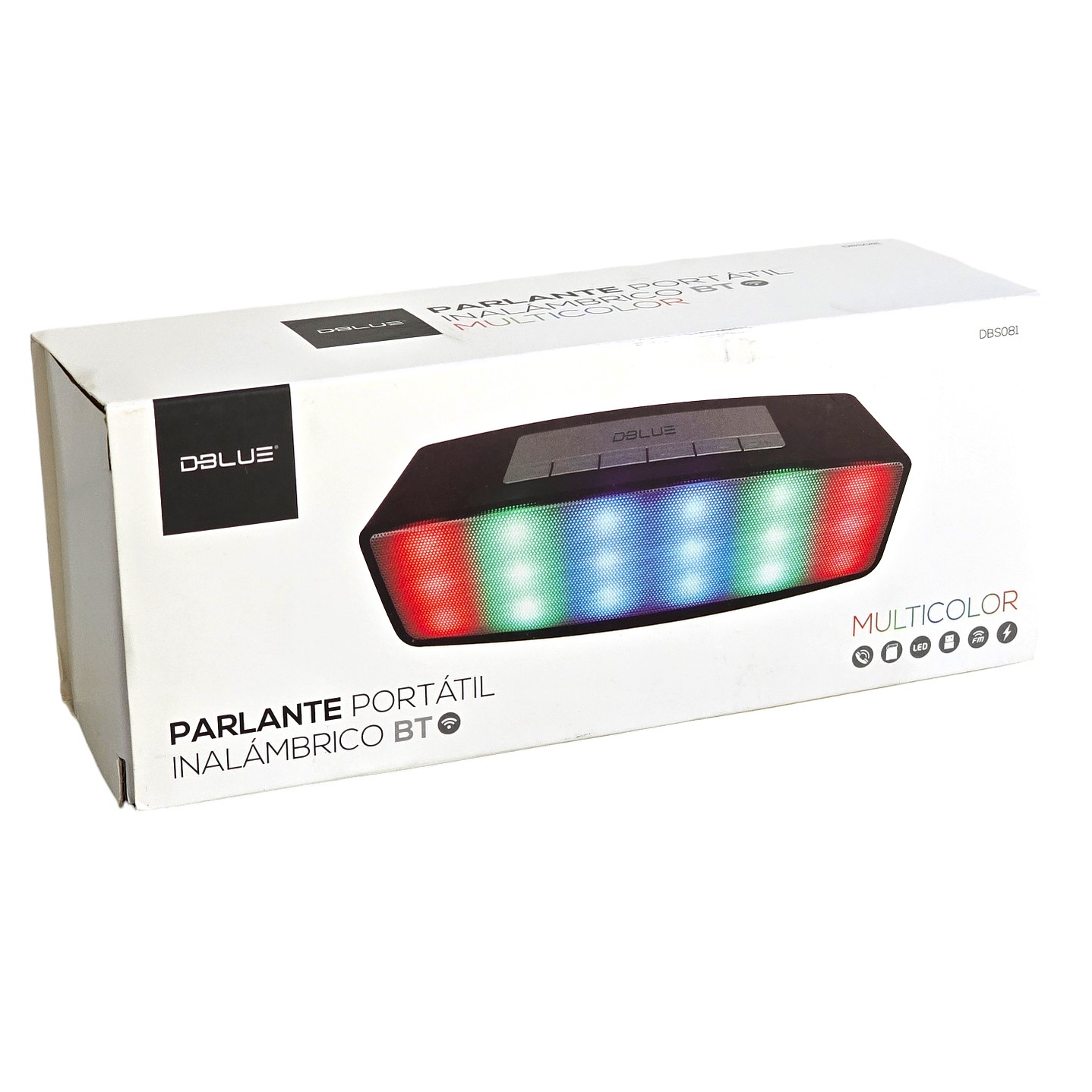 Parlante Portatil BT Multicolor Entrada SD Radio FM Dblue DBS081BK 6