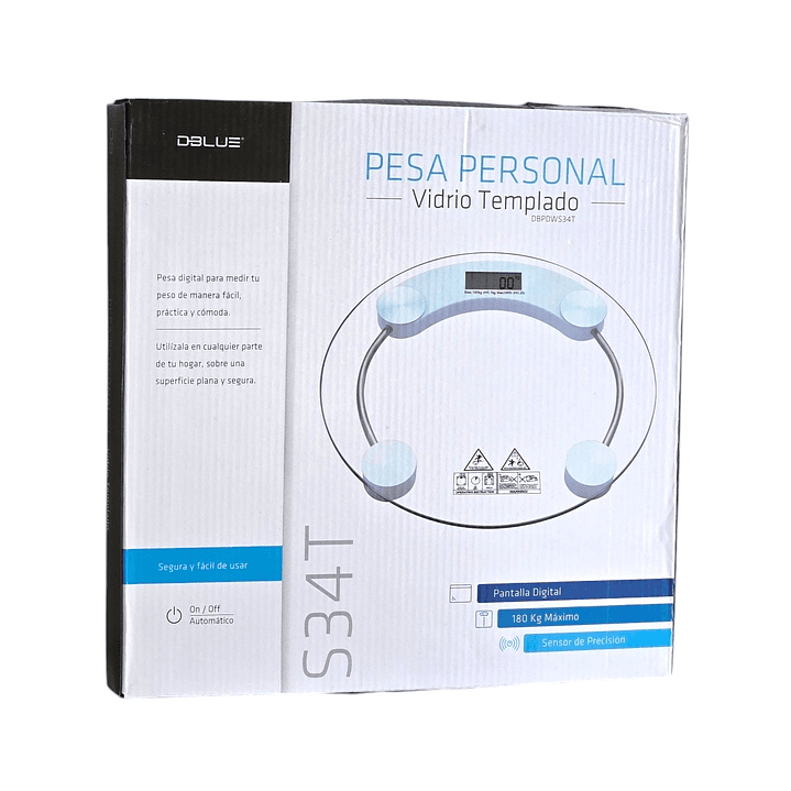 Balanza Digital de Baño Vidrio Templado Dblue Circular 5
