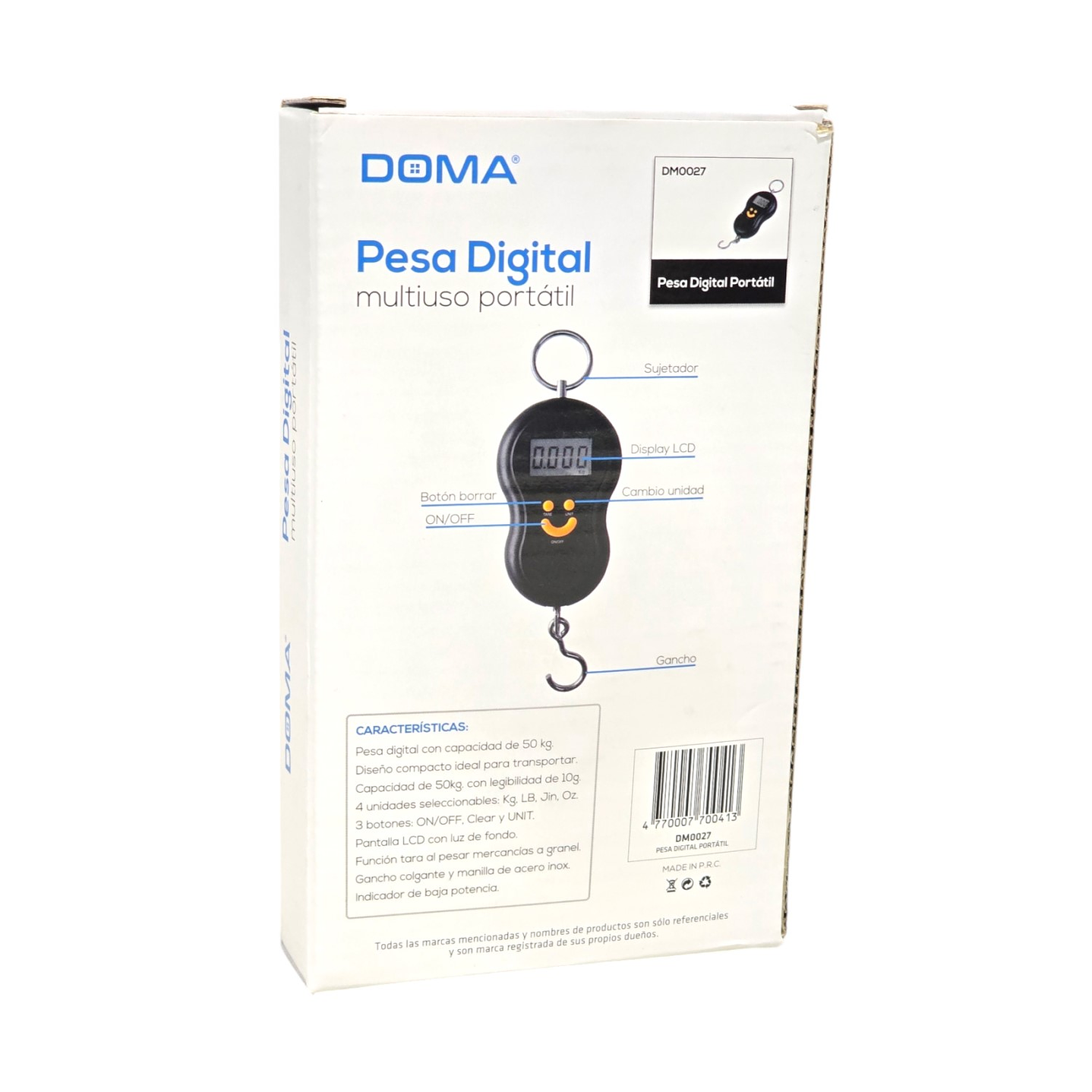 Pesa Maleta Balanza Digital 50kg De Viaje Gancho Doma 5