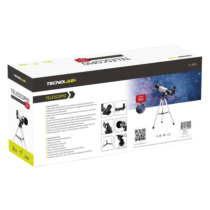 Telescopio Astronómico Monocular 90X HD Tecnolab TL-070 5
