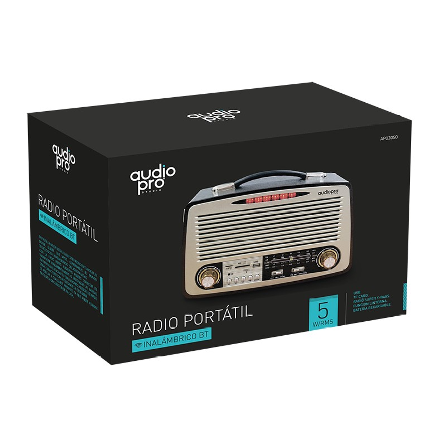 Radio Retro BT Vintage Audiopro Portátil AP02051 5