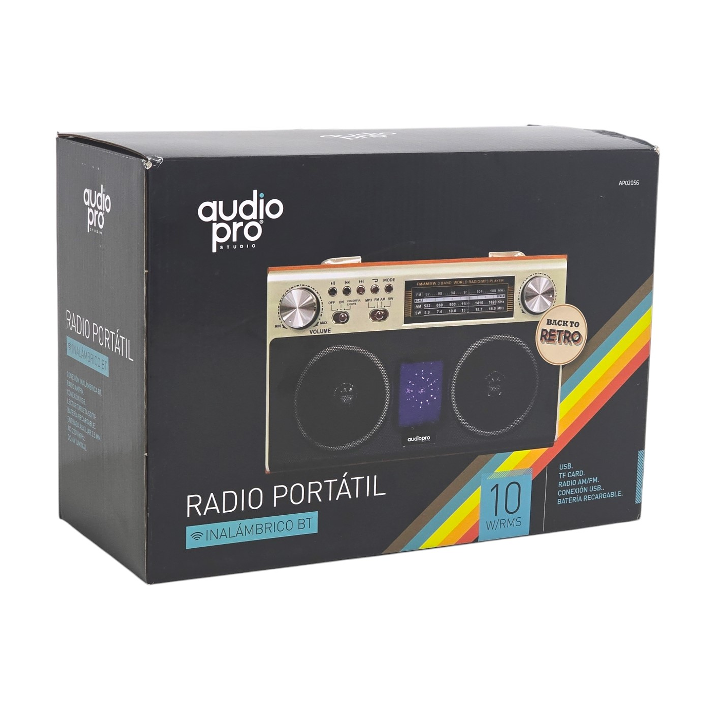 Radio Retro BT Vintage Audiopro Portátil AP02056 5