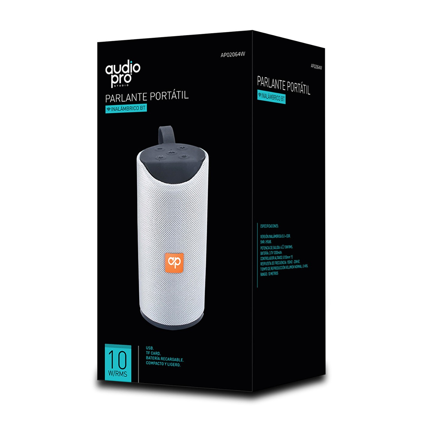 Parlante BT Audiopro 10w Inalámbrico AP02064W Gris 2