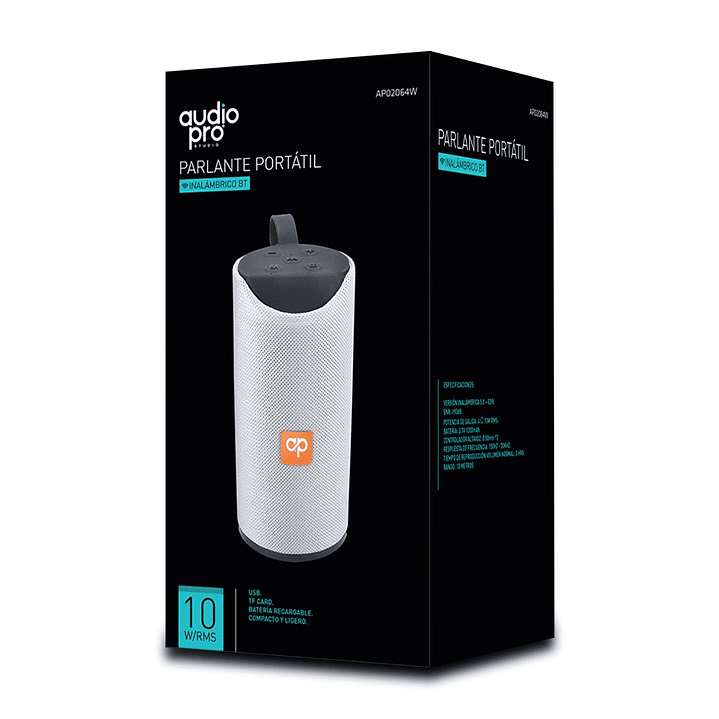 Parlante BT Audiopro 10w Inalámbrico AP02064W Gris 2