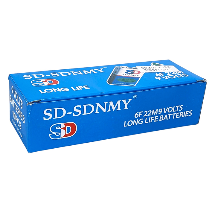 Pack de 10 Baterías 9V SD-SDNMY Long Life 6F22 4