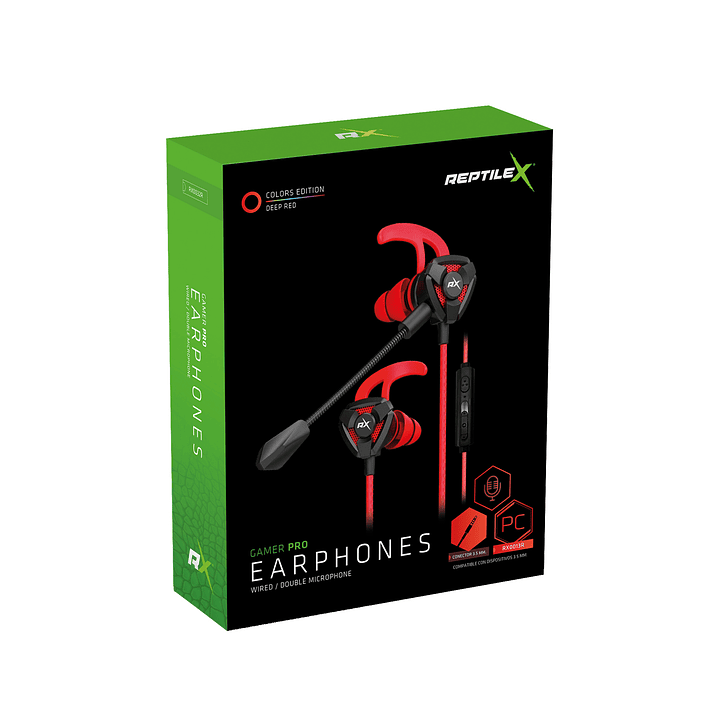 Audífonos Gamer ReptileX RX0032R Mic Desmontable Rojo 4