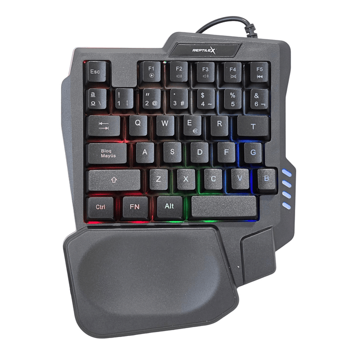 Teclado Gamer Retroiluminado Reptilex Una Mano Rx0056 1