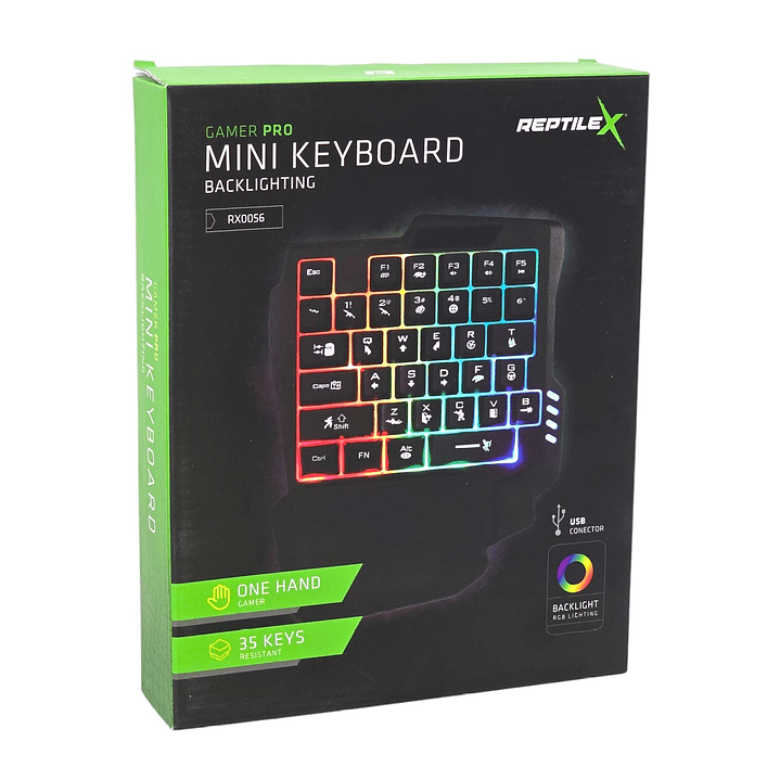 Teclado Gamer Retroiluminado Reptilex Una Mano Rx0056 4