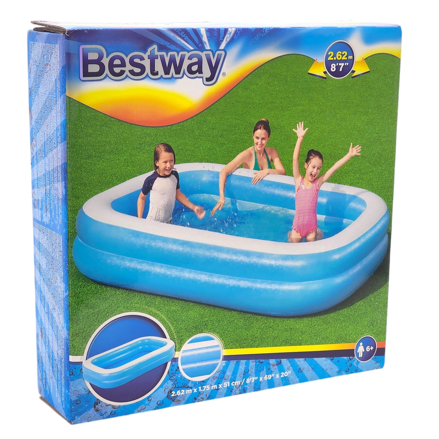 Piscina Inflable Rectangular 2.62m Azul Bestway  4