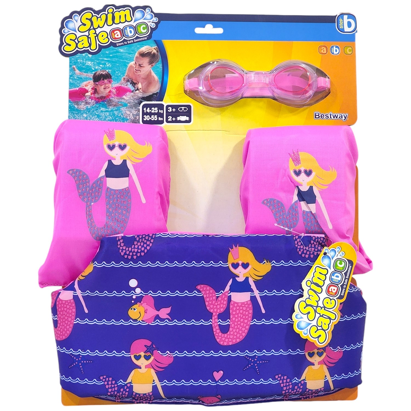 Kit Flotador De Brazo + Lentes De Agua Niña Bestway 7