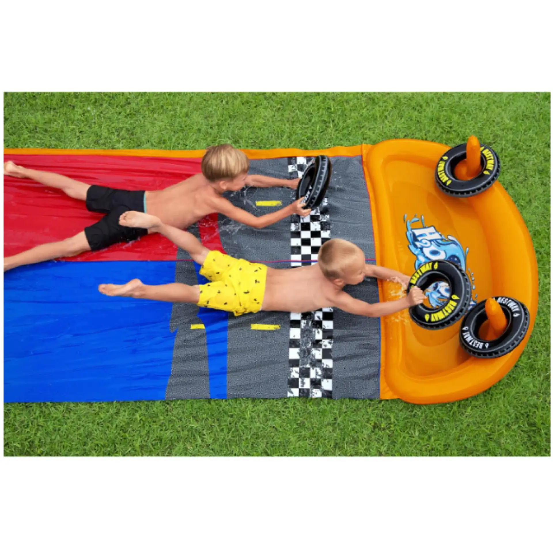 Deslizador Tobogán Agua Doble 4.88M + Aros Bestway  3