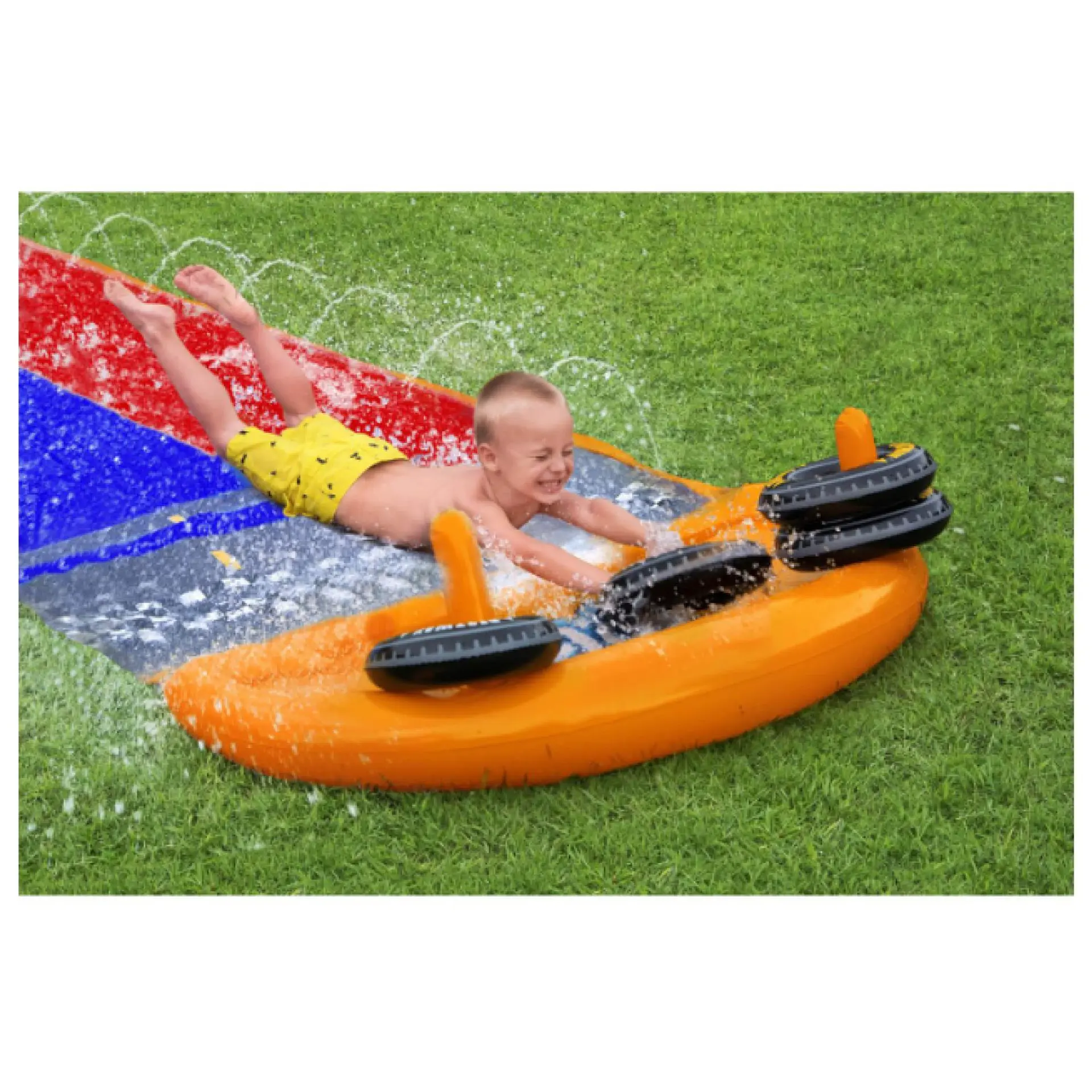 Deslizador Tobogán Agua Doble 4.88M + Aros Bestway  5