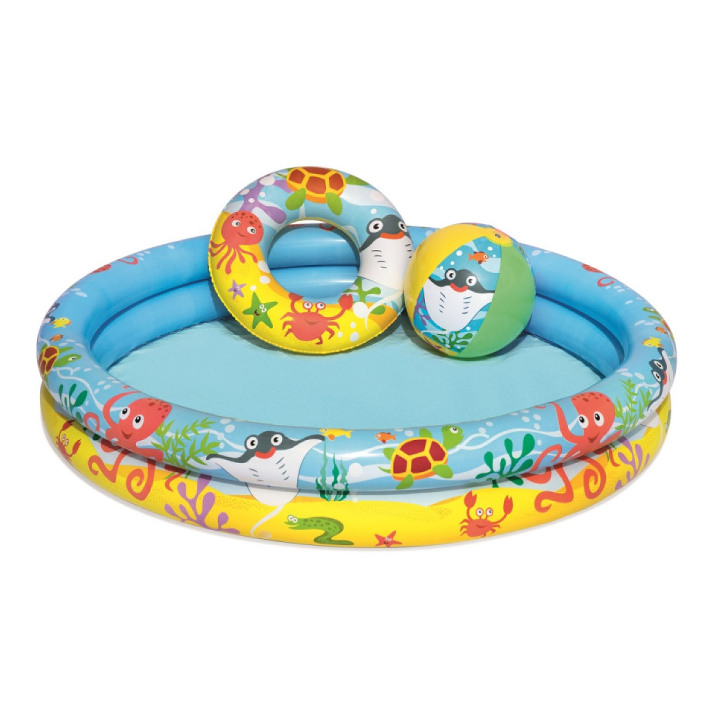 Piscina Inflable + Aro + Pelota 122cm Bestway  1