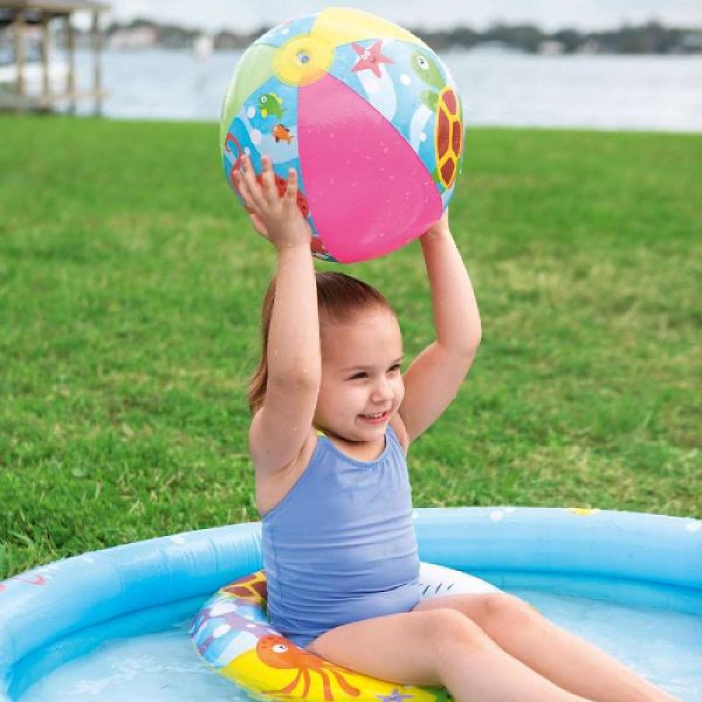 Piscina Inflable + Aro + Pelota 122cm Bestway  4