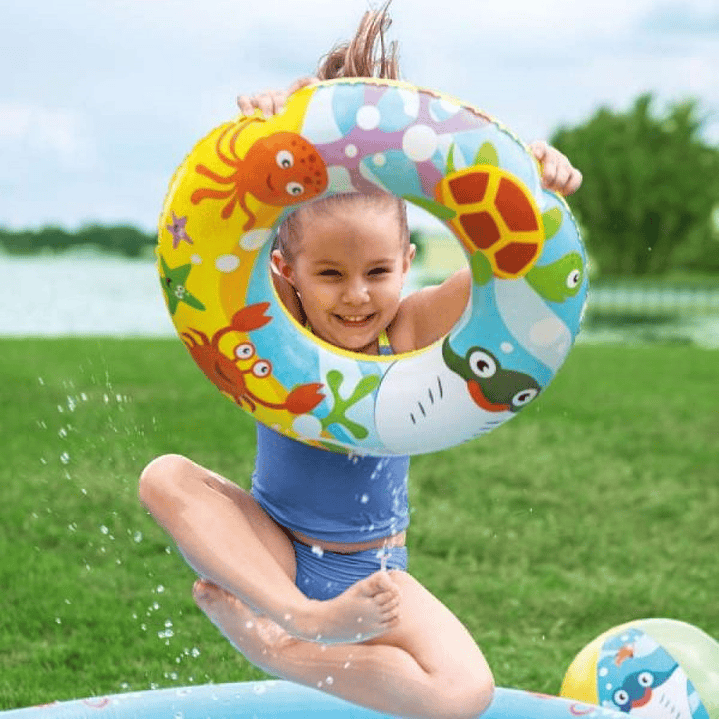 Piscina Inflable + Aro + Pelota 122cm Bestway  5