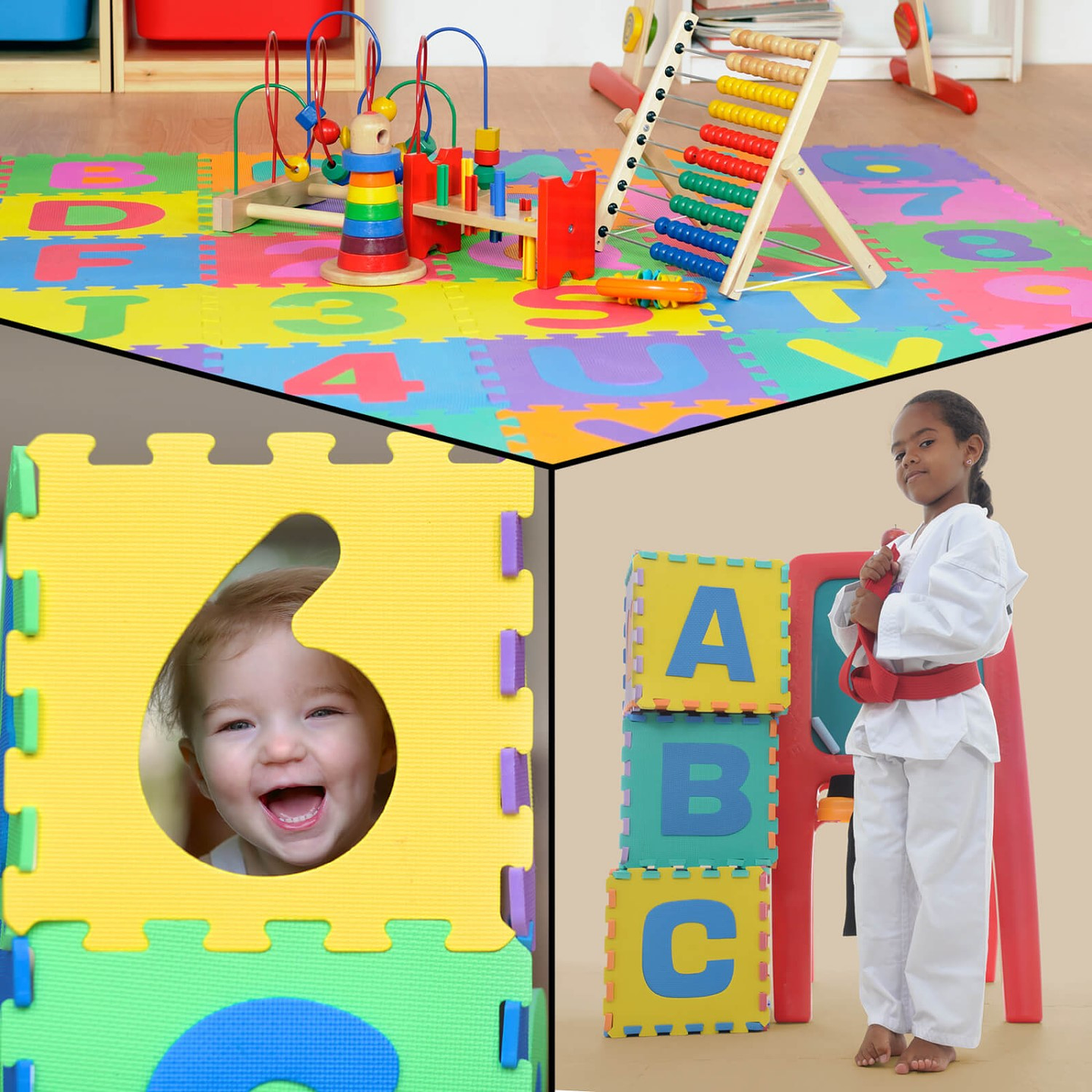 Alfombra Puzzle De Goma Eva Letras 10 Piezas Multicolor 5