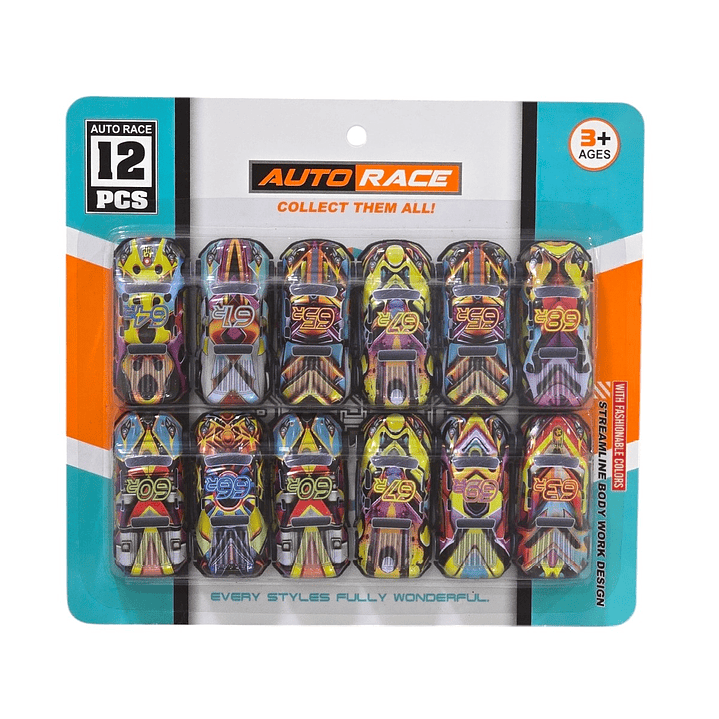 Set 12 autitos Multicolor Auto Race 1