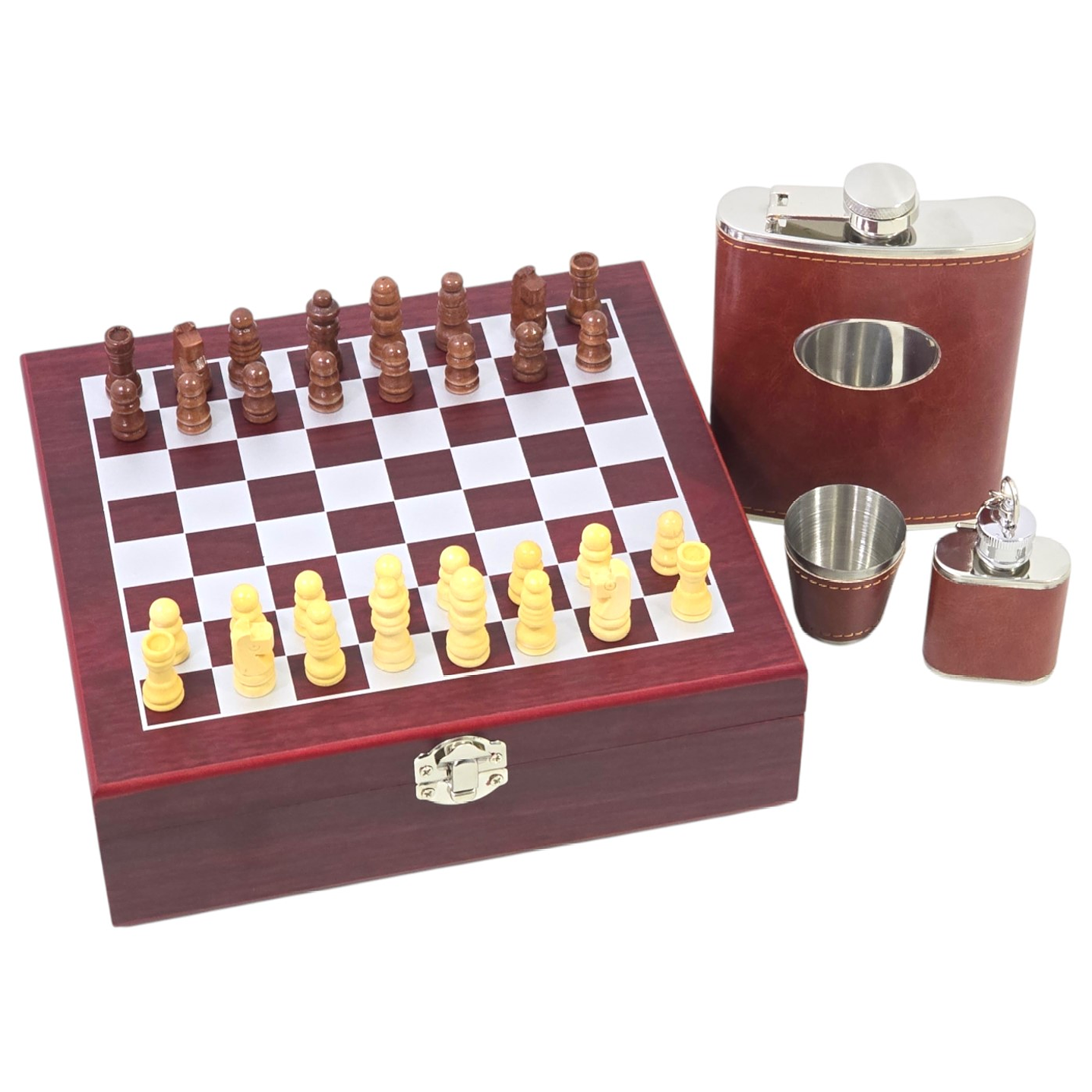 Set Juego de Ajedrez Con Petaca 8oz y Accesorios 1