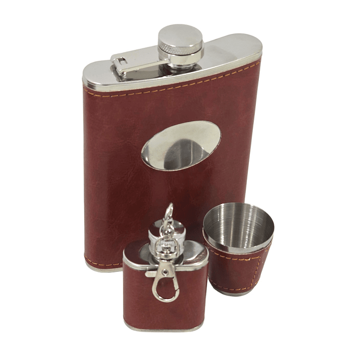 Set Juego de Ajedrez Con Petaca 8oz y Accesorios 6