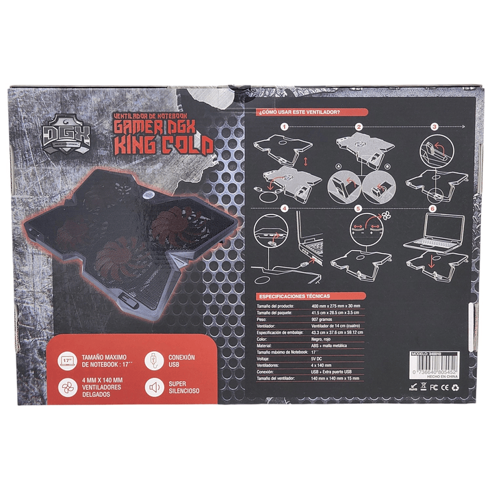 Ventilador para Notebook Gamer DGX King Cold 340010 3