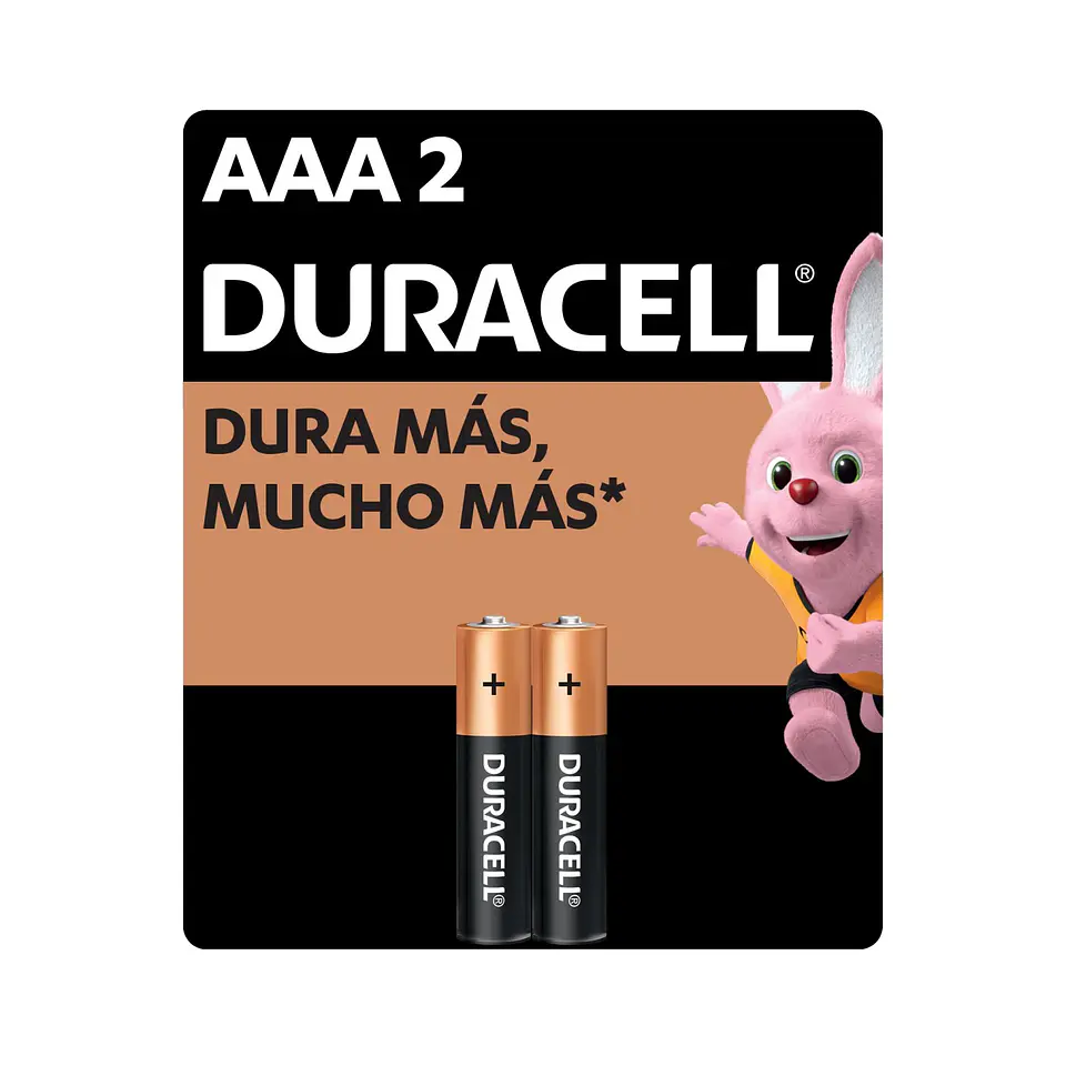Pack 2 pilas Duracell AAA Alcalina Blister 3