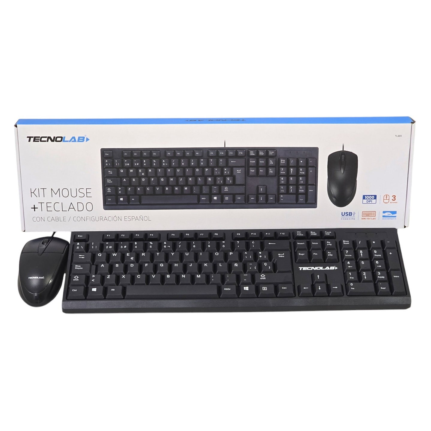 Kit Combo Teclado y Mouse Tecnolab TL623 6