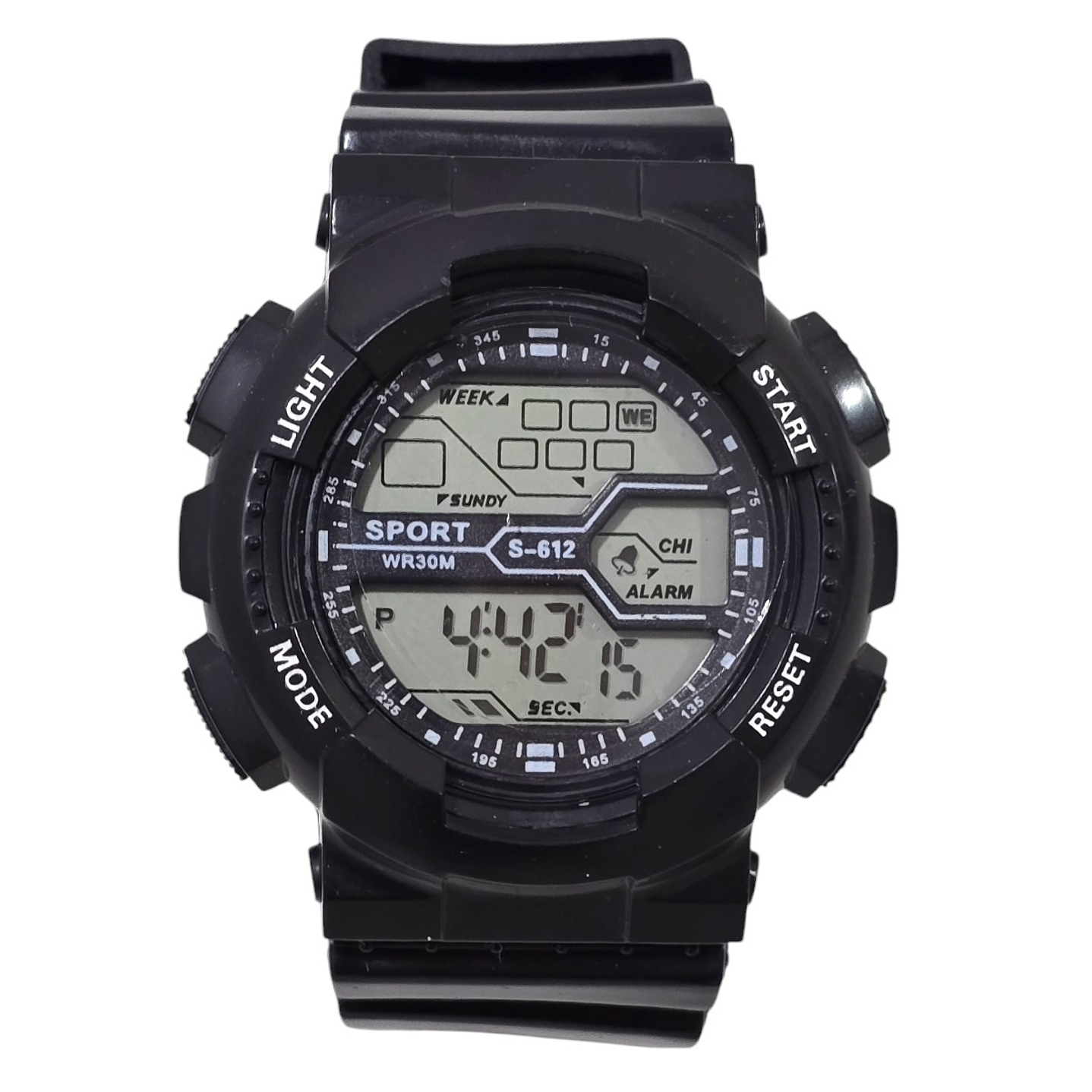 Reloj Deportivo Digital Negro Basic Alarma Cronometro 1