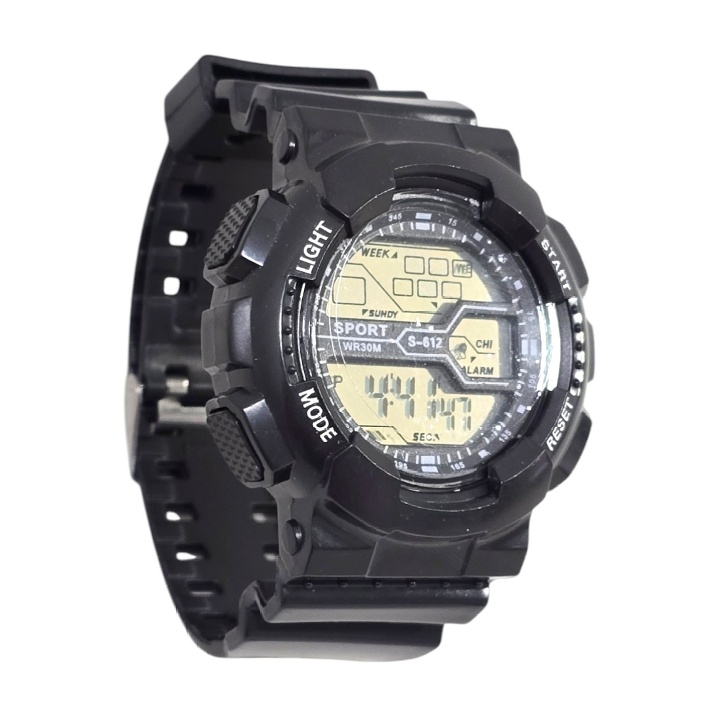 Reloj Deportivo Digital Negro Basic Alarma Cronometro 2
