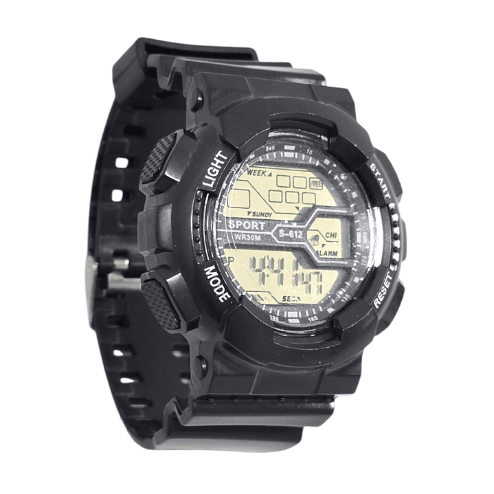 Reloj Deportivo Digital Negro Basic Alarma Cronometro 2