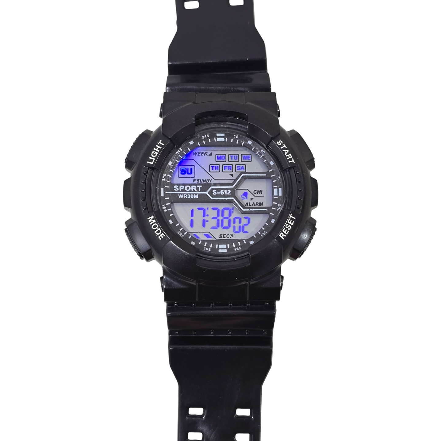 Reloj Deportivo Digital Negro Basic Alarma Cronometro 5