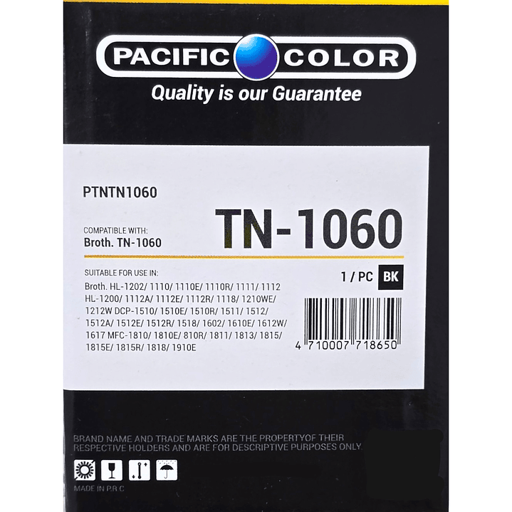 Toner Alternativo Pacific Color Para n-1060 Hl-1202 1112 Dcp1512 1602 Mfc1810 2