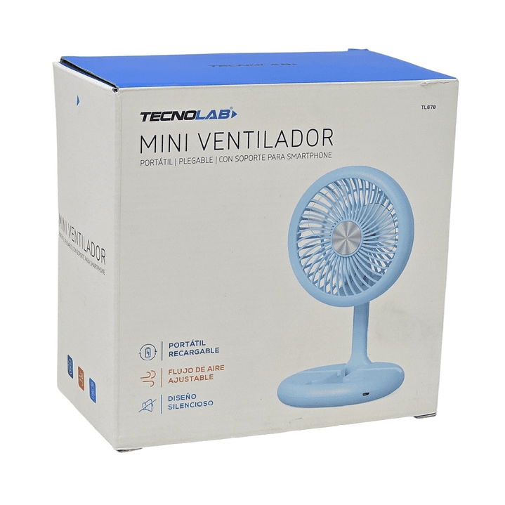 Mini Ventilador Mesa Portátil Recargable Tecnolab TL670BL 7