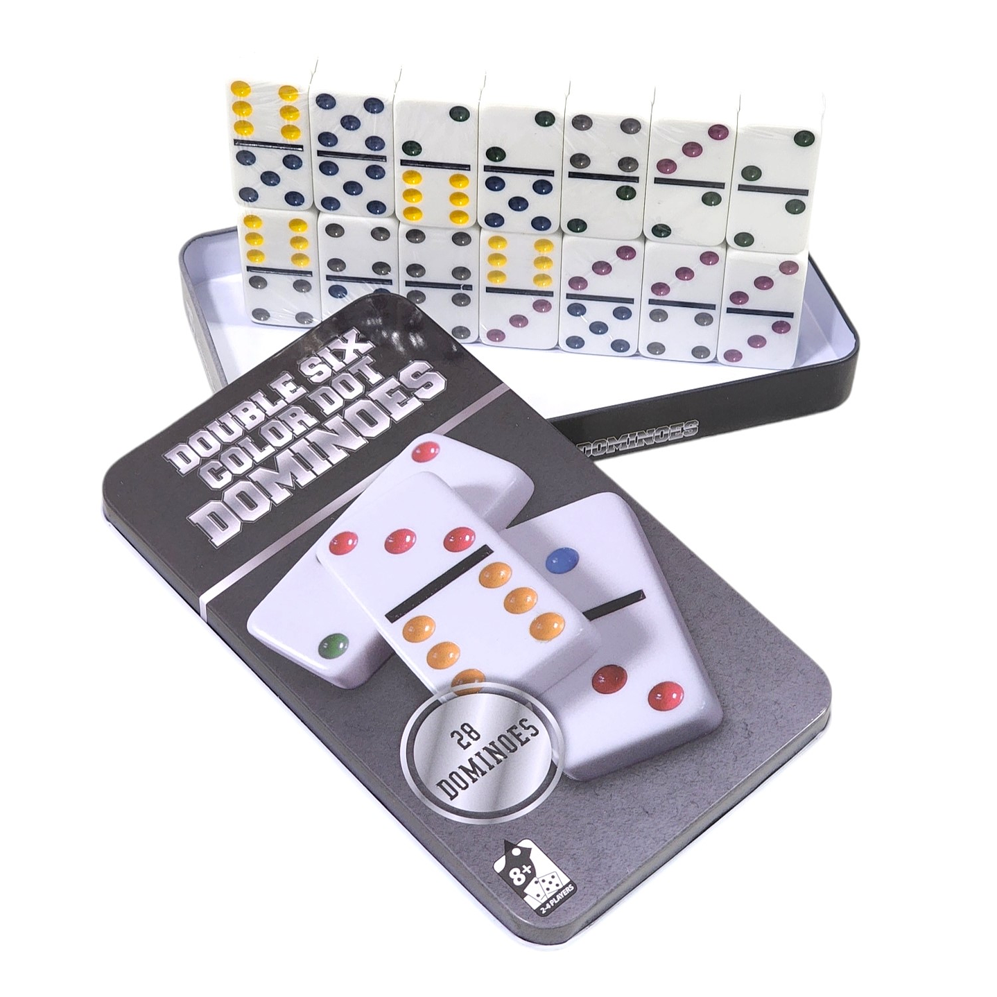 Juego de Domino 28 Pz Double Six Puntos Colores 12036 1