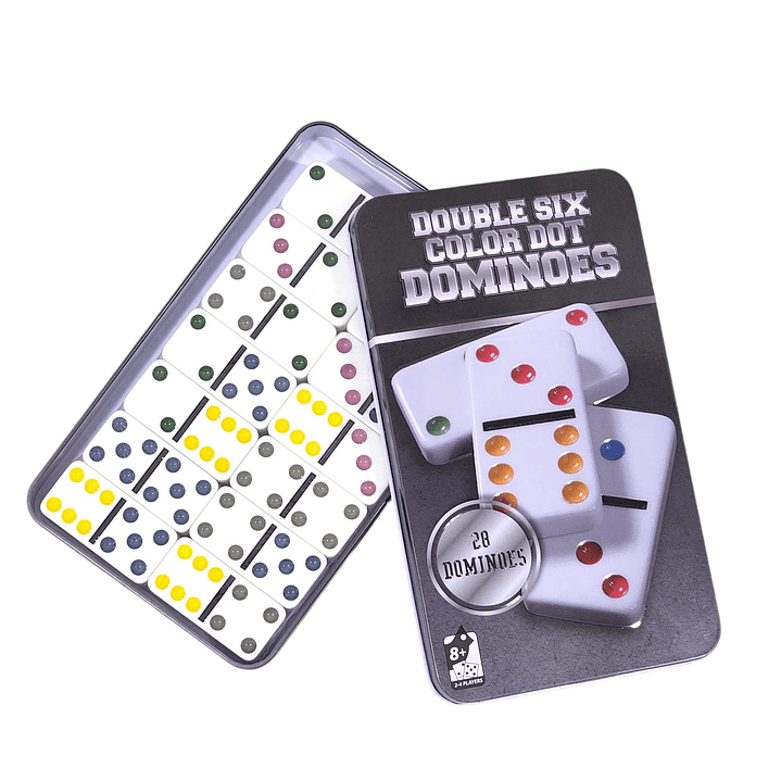 Juego de Domino 28 Pz Double Six Puntos Colores 12036 2