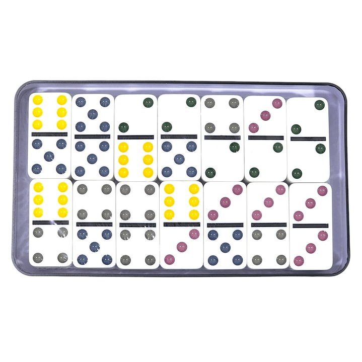 Juego de Domino 28 Pz Double Six Puntos Colores 12036 3