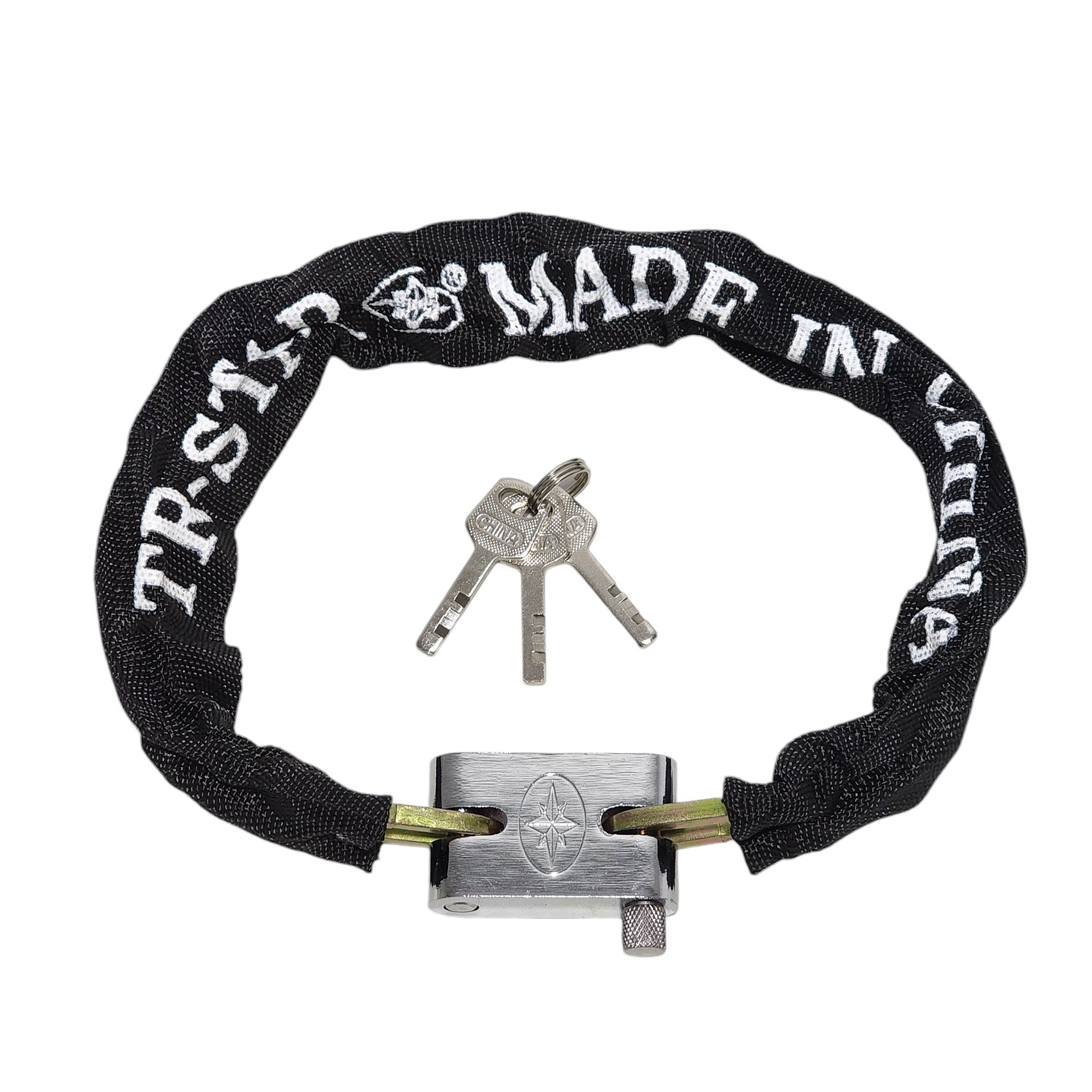 Cadena Candado Enfundada Antirrobo Bici Moto + 3 Llaves 1