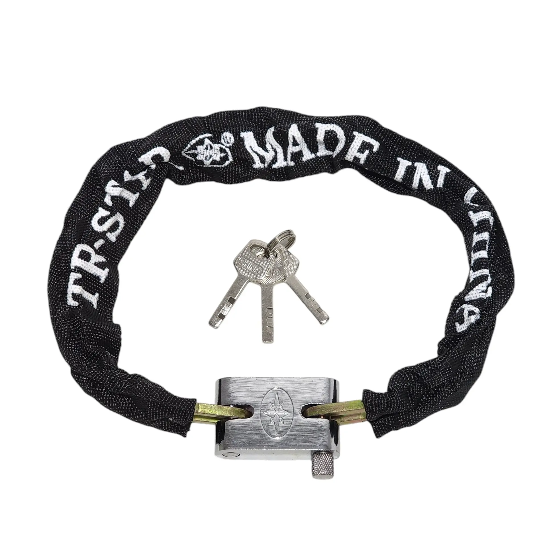 Cadena Candado Enfundada Antirrobo Bici Moto + 3 Llaves 1