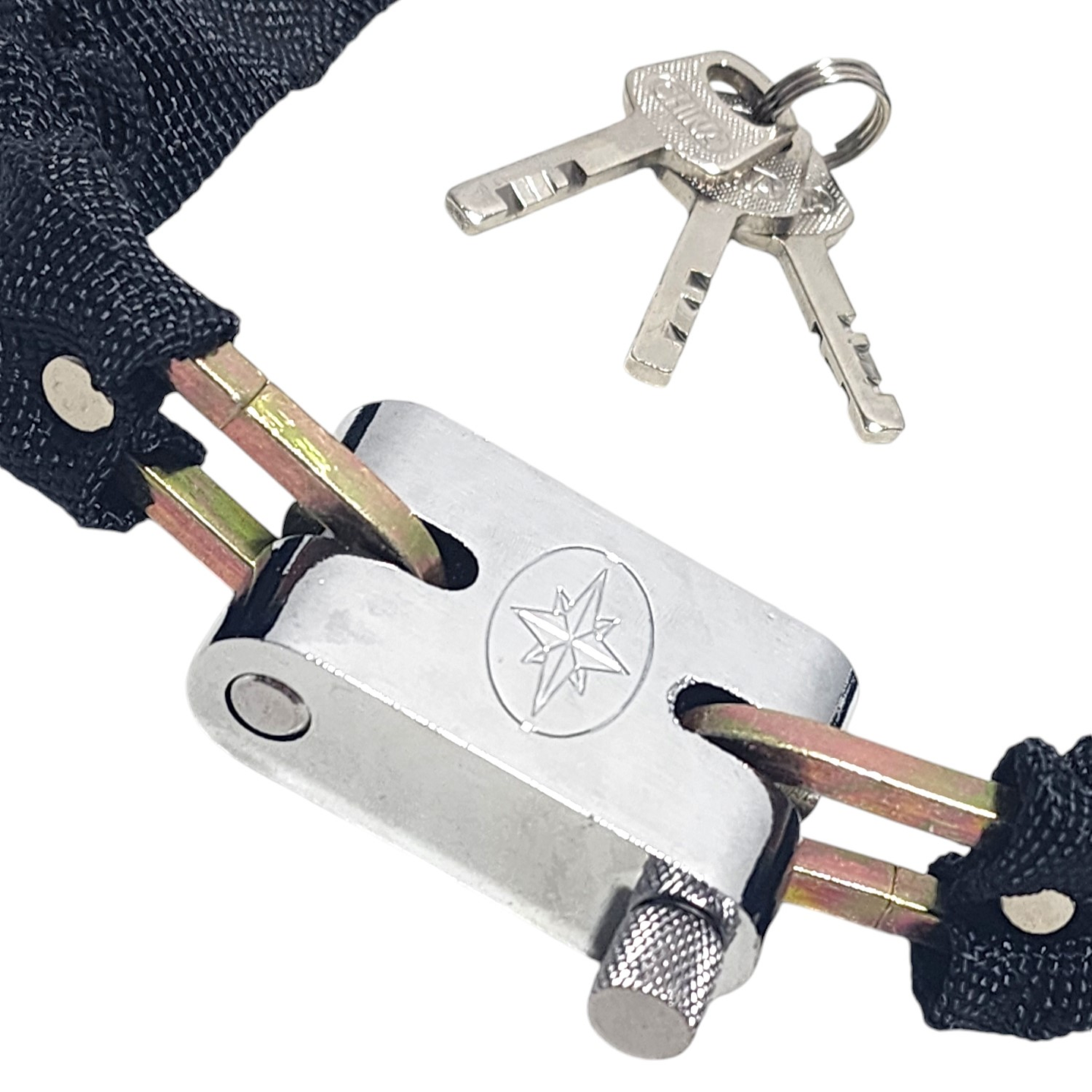 Cadena Candado Enfundada Antirrobo Bici Moto + 3 Llaves 3