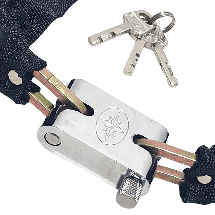 Cadena Candado Enfundada Antirrobo Bici Moto + 3 Llaves 3