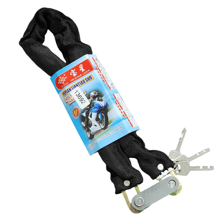 Cadena Candado Enfundada Antirrobo Bici Moto + 3 Llaves 8