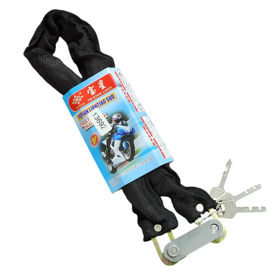 Cadena Candado Enfundada Antirrobo Bici Moto + 3 Llaves 8