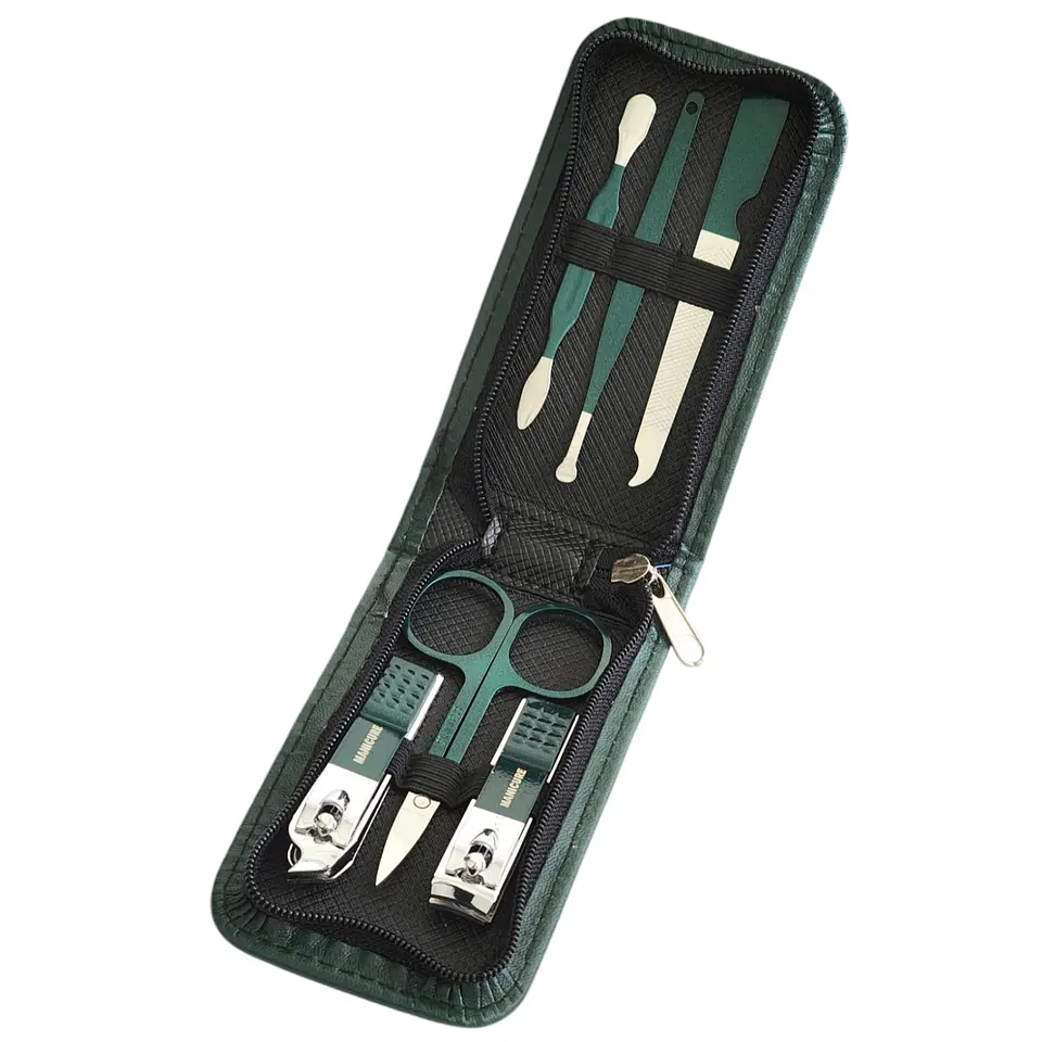 Set Manicure 6 Pcs Profesional Corta Uñas Verde 16463 1