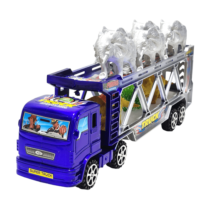 Camión Tráiler Transportador con Animales Juguetes 55173a 2