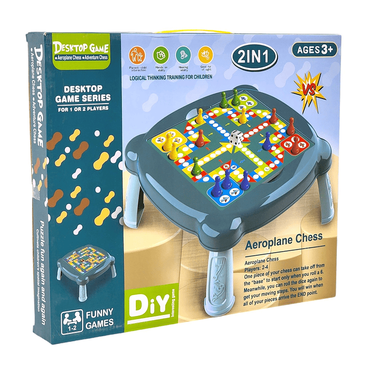 Mesa de Juego 2 en 1 Ludo y Parchís + Accesorios 55211 8