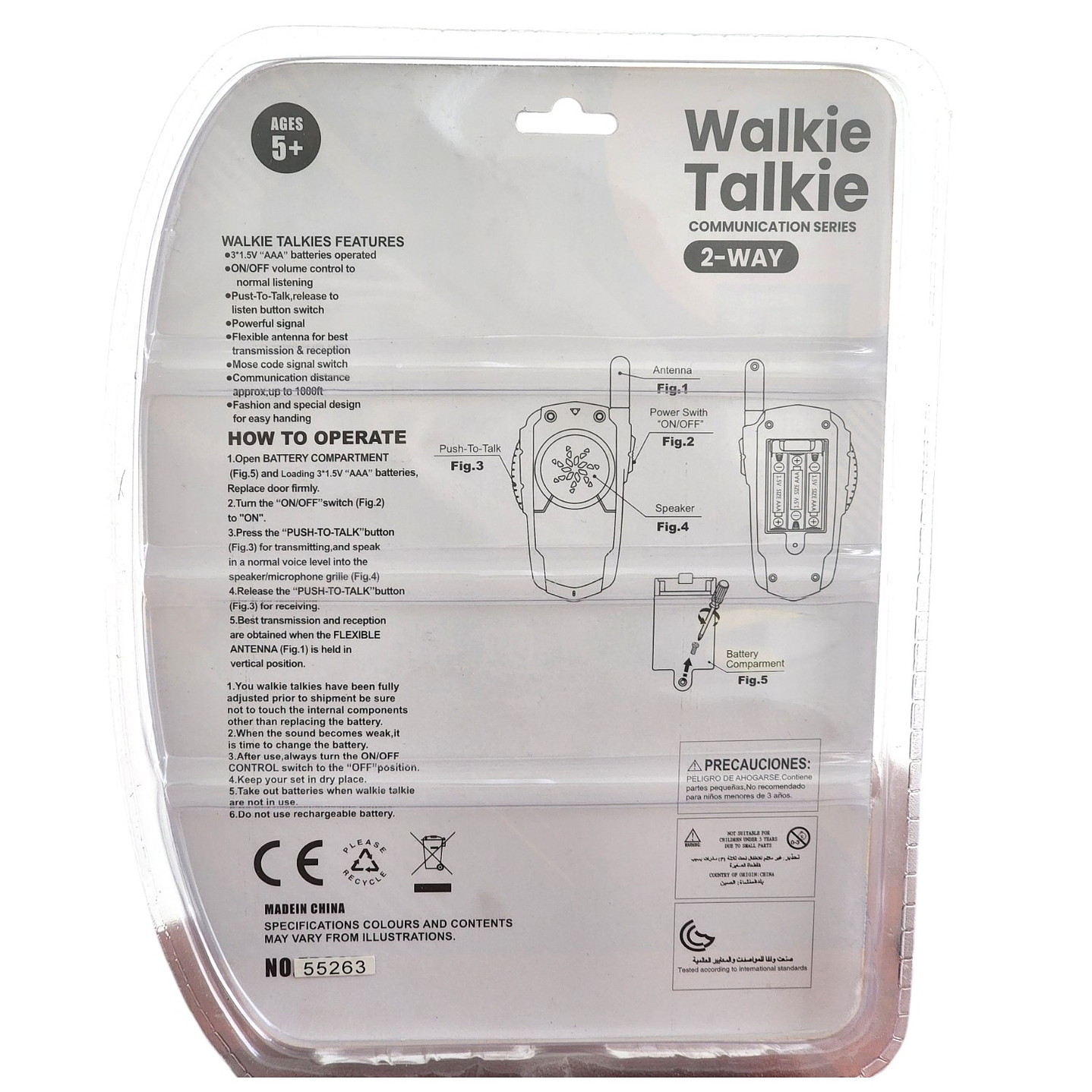 Set de 2 Walkie Talkie para Niños 500mt 55263 7