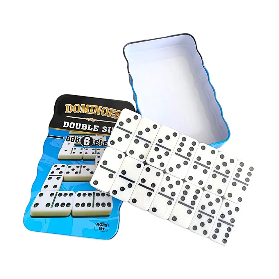 Juego de Domino 28Pz doble color caja metálica 12001 2