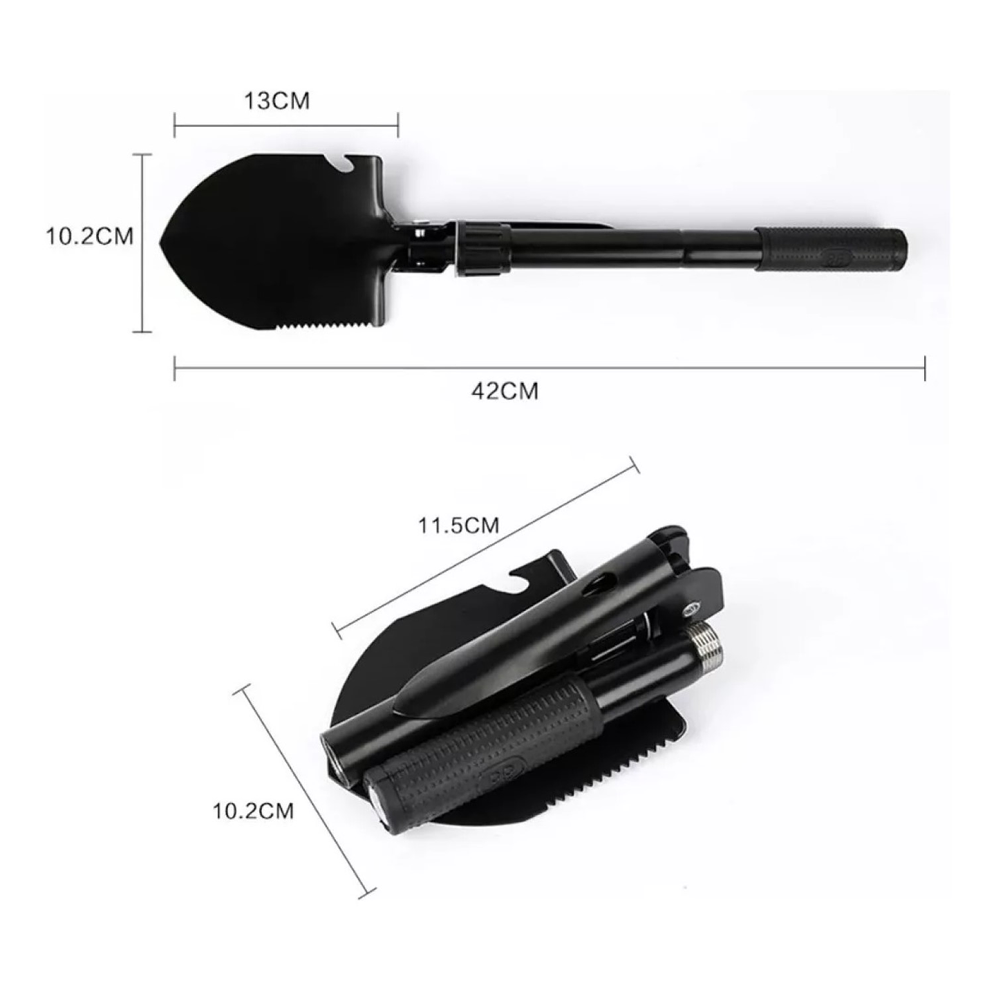 Mini Pala Plegable portátil Multiusos Negra 12455 4