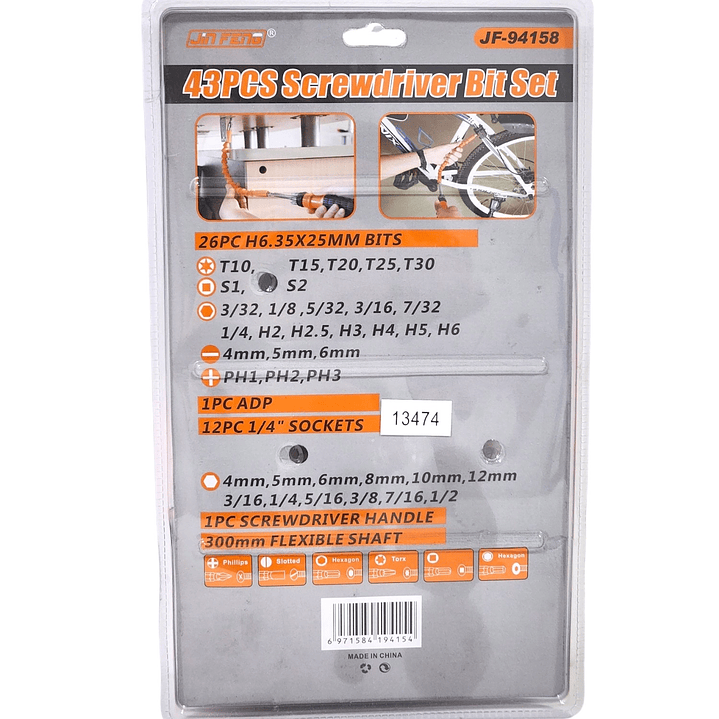 Set Destornillador Dados Extensión Flexible 43 Unidades 3