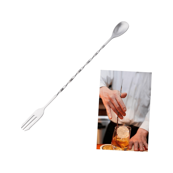 Cuchara Tenedor Bar Mezcladora de Cocteles Acero 14634 2