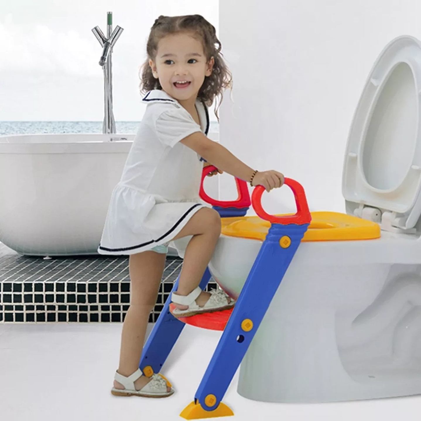 Adaptador Asiento Entrenador de Inodoro Niños con Escalera 3